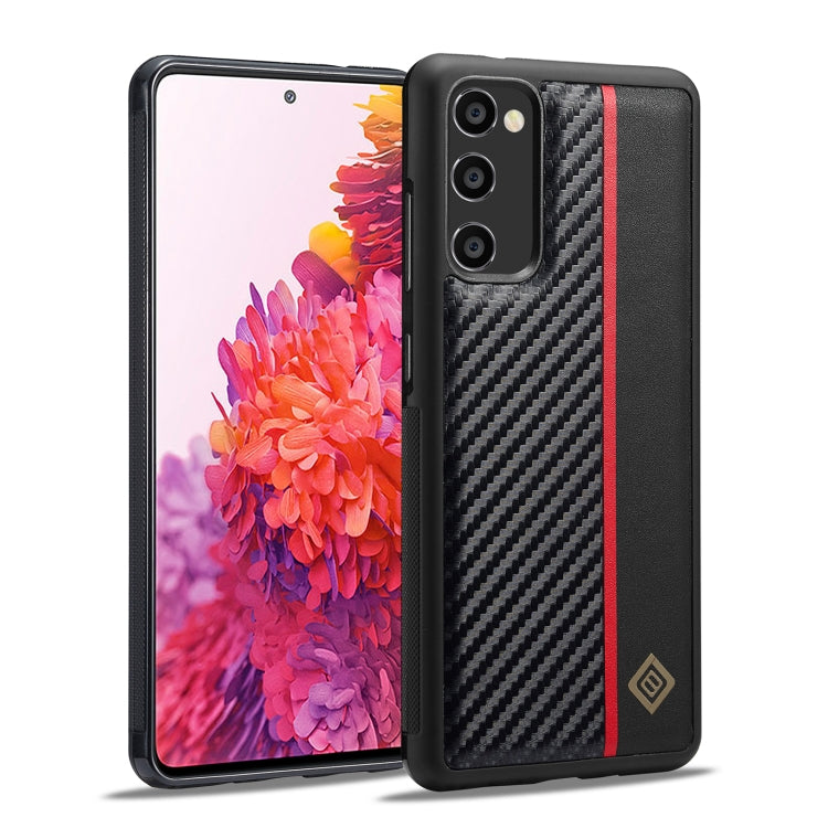 LC.IMEEKE 3 in 1 Carbon Fiber Texture Shockproof Black Phone Case - For Samsung Galaxy S20 FE - Mos Accessories